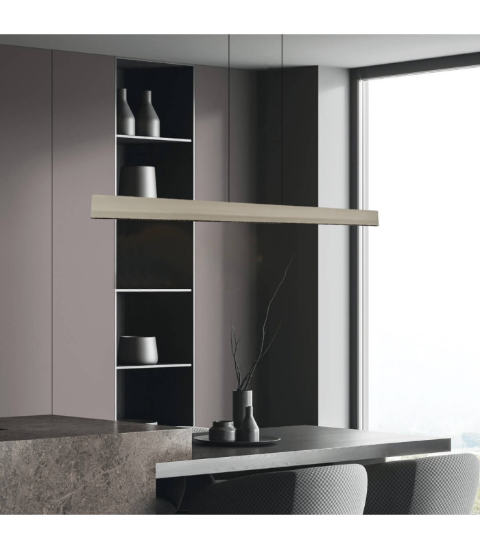 Kyron Bar Pendant Ceiling Light Brushed Grey-Black LED 3000K Dimmable-2