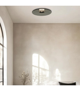 Aerisca 50cm Integrated Led Semi Flush Ceiling Light Black Matt-Smoked Glass LED 2700-3000K Dimmable-2