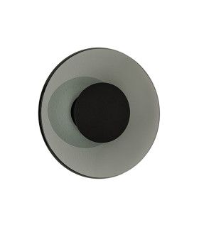 Aerisca 32cm Integrated Led Wall Lamp Black Matt-Smoked Glass LED 2700-3000K Dimmable-1