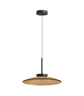 Aerisca 50cm Dome Pendant Ceiling Light Black Matt-Tawny Glass LED 2700-3000K Dimmable-1