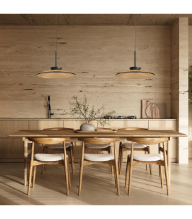 Aerisca 50cm Dome Pendant Ceiling Light Black Matt-Tawny Glass LED 2700-3000K Dimmable-2
