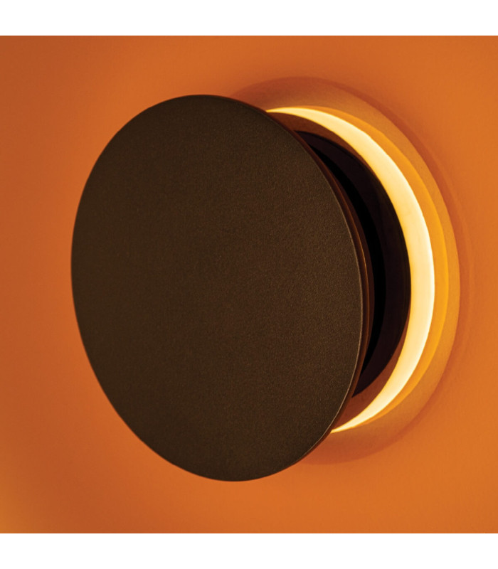 Aerisca 50cm Integrated Led Wall Lamp Black Matt-Tawny Glass LED 2700-3000K Dimmable-3