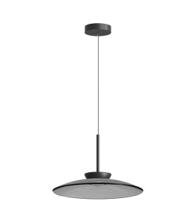 Aerisca 50cm Dome Pendant Ceiling Light Black Matt-Smoked Glass LED 2700-3000K Dimmable-1