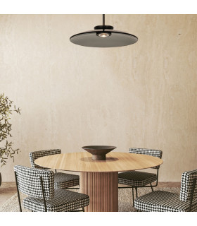 Aerisca 50cm Dome Pendant Ceiling Light Black Matt-Smoked Glass LED 2700-3000K Dimmable-2