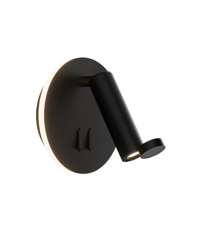 Zambelis Reading Wall Light Black Matt LED 3000K 3W+6W-1