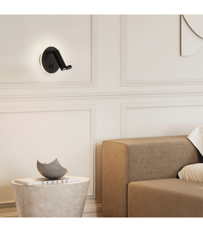 Zambelis Reading Wall Light Black Matt LED 3000K 3W+6W-2