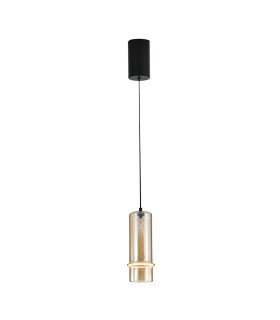 Louvaras 
Slim Pendant Ceiling Light Sandy Black-Champagne Glass LED 3000K Dimmable-1
