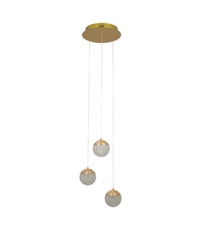 Athera 3 Light Cluster Pendant Ceiling Light Gold LED 3000K Dimmable-1