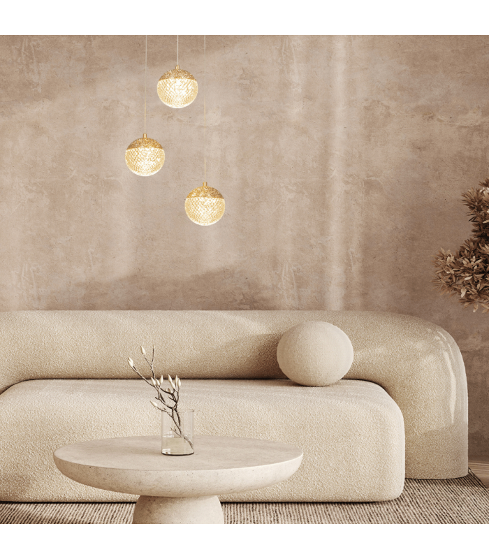 Athera 3 Light Cluster Pendant Ceiling Light Gold LED 3000K Dimmable-2
