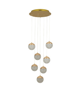 Athera 5 Light Cluster Pendant Ceiling Light Gold LED 3000K Dimmable-1