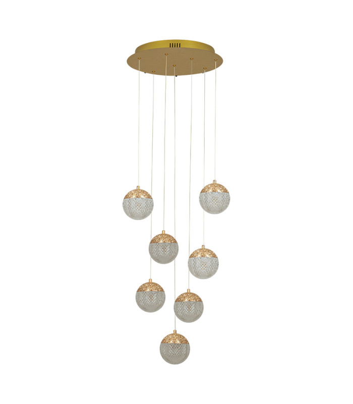 Athera 5 Light Cluster Pendant Ceiling Light Gold LED 3000K Dimmable-1