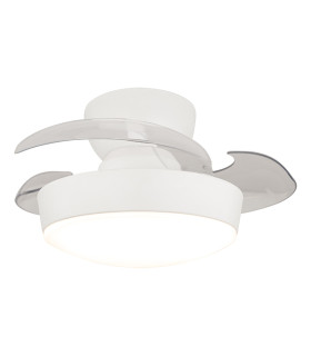 Zambelis Ceiling Fan White Matt-Transparent Blades LED 3000-4000-6500K-1