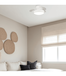 Zambelis Ceiling Fan White Matt-Transparent Blades LED 3000-4000-6500K-2