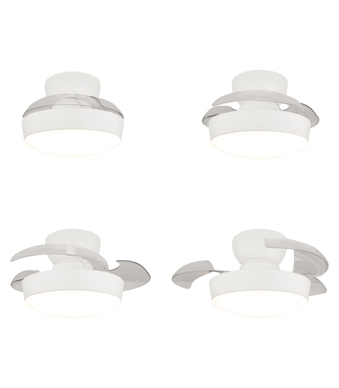 Zambelis Ceiling Fan White Matt-Transparent Blades LED 3000-4000-6500K-3
