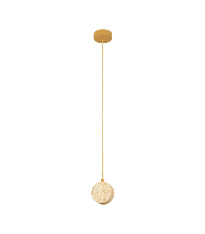 Myrien Slim Pendant Ceiling Light Natural Stone-Gold LED 3000K-1
