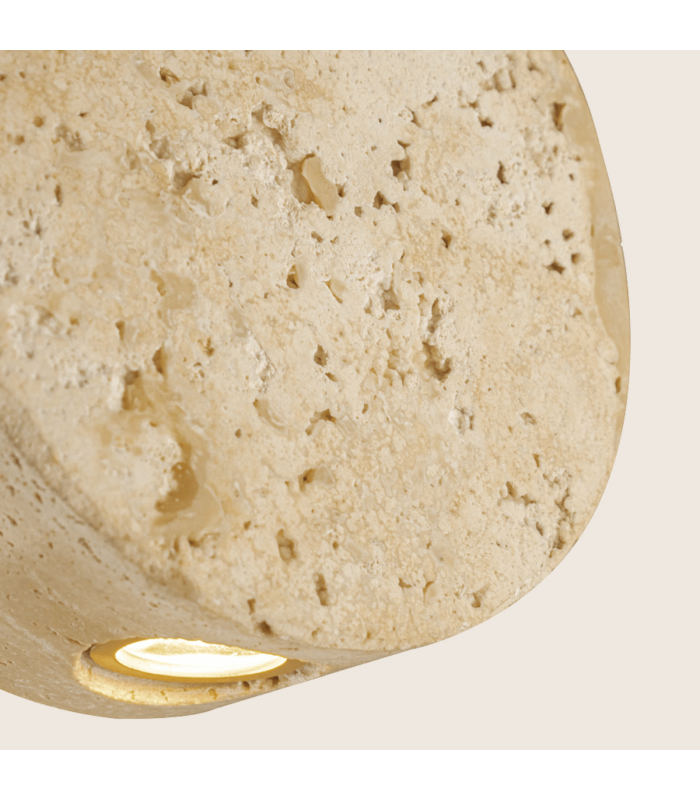 Myrien Slim Pendant Ceiling Light Natural Stone-Gold LED 3000K-4