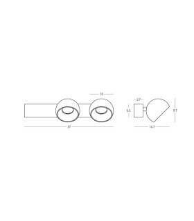 Ciro Twin Ceiling Spotlight Brushed Nickel LED 3000K Dimmable-2