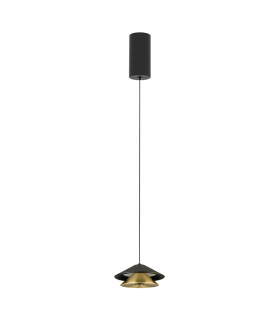 Oriel Slim Pendant Ceiling Light Sandy Black-Brushed Gold LED 3000K-1