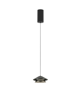 Oriel Slim Pendant Ceiling Light Sandy Black-Brushed Nickel LED 3000K-1