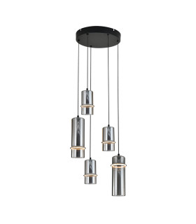 Louvaras 
Cluster Pendant Ceiling Light Sandy Black-Smoked Glass LED 3000K Step Dimming-1