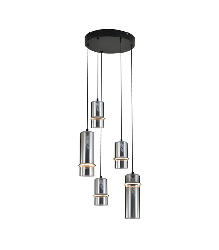 Louvaras 
Cluster Pendant Ceiling Light Sandy Black-Smoked Glass LED 3000K Step Dimming-1