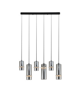 Louvaras 
Bar Pendant Ceiling Light Sandy Black-Smoked Glass LED 3000K Dimmable-1
