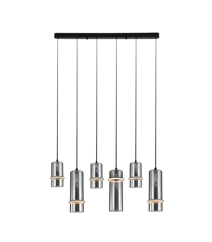 Louvaras 
Bar Pendant Ceiling Light Sandy Black-Smoked Glass LED 3000K Dimmable-1