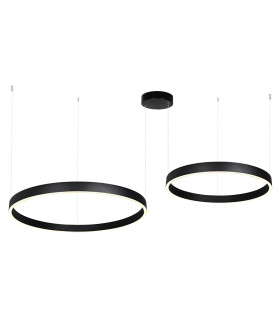 Zorya 60cm + 80cm Pendant Ceiling Light Sandy Black LED 3000K Dimmable-1