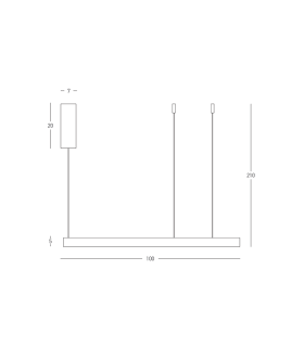 Zorya 100cm Pendant Ceiling Light Sandy Black LED 3000K Dimmable-2