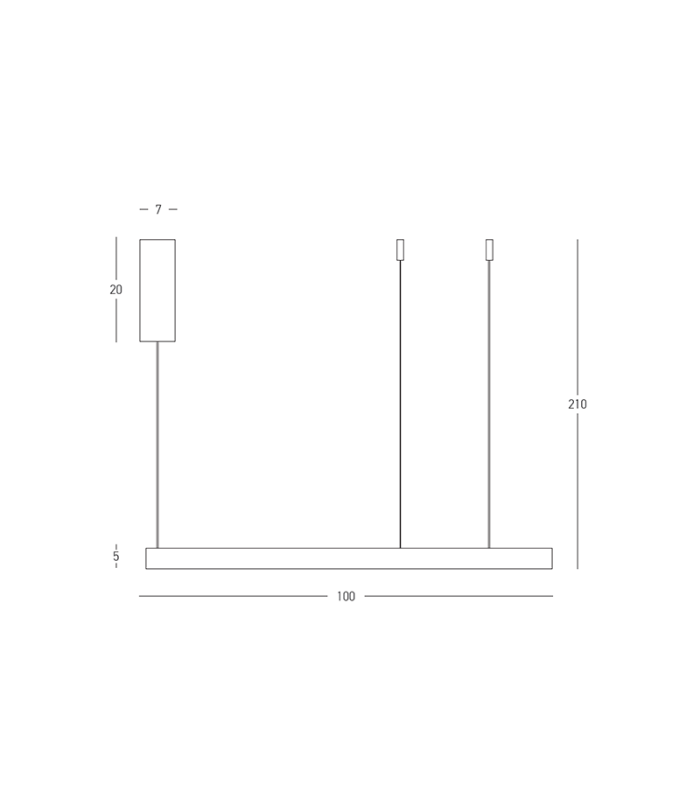 Zorya 100cm Pendant Ceiling Light Sandy Black LED 3000K Dimmable-2