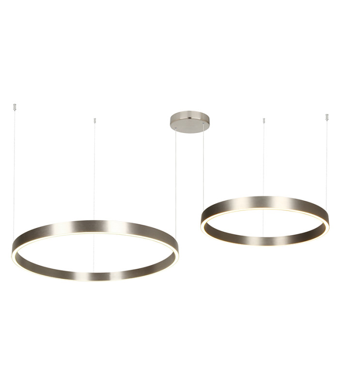 Zorya 60cm + 80cm Pendant Ceiling Light Electroplate Brushed Nickel LED 3000K Dimmable-1
