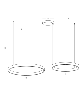 Zorya 60cm + 80cm Pendant Ceiling Light Sandy Black LED 3000K Dimmable-2
