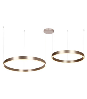 Zorya 60cm + 80cm Pendant Ceiling Light Electroplate Brushed Coffee LED 3000K Dimmable-1