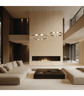 Zorya 60cm + 80cm Pendant Ceiling Light Electroplate Brushed Coffee LED 3000K Dimmable-2