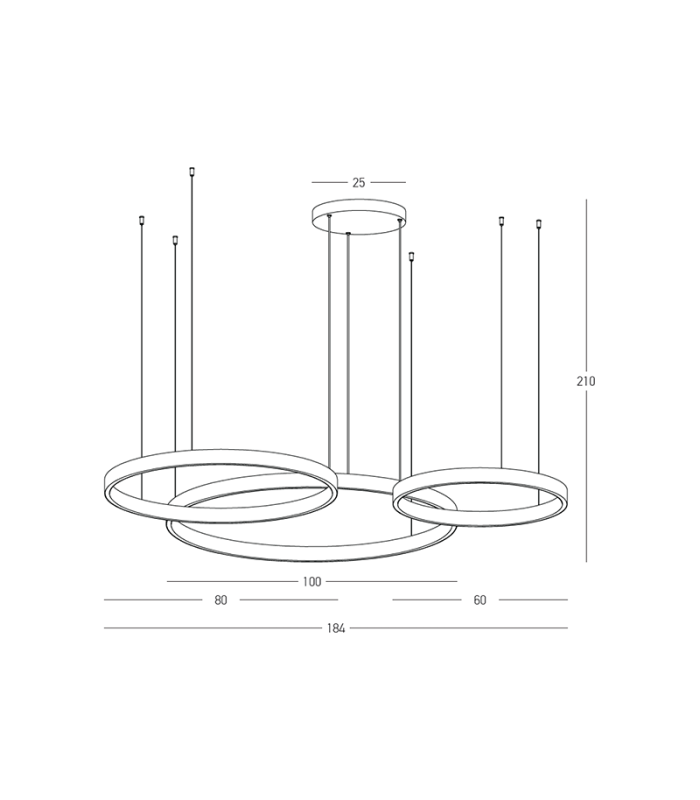 Zorya 60-80-100cm Pendant Ceiling Light Sandy Black LED 3000K Dimmable-3