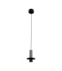 Zambelis Slim Pendant Ceiling Light Black Matt-Natural Concrete LED 3000K-1