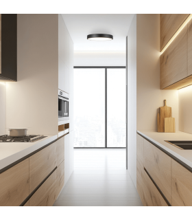 Sylas Integrated Led Semi Flush Ceiling Light Black Matt LED 3000K Dimmable-2