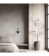 Zambelis Slim Pendant Ceiling Light Black Matt-Natural Concrete LED 3000K-2