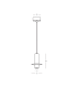 Zambelis Slim Pendant Ceiling Light Black Matt-Natural Concrete LED 3000K-3