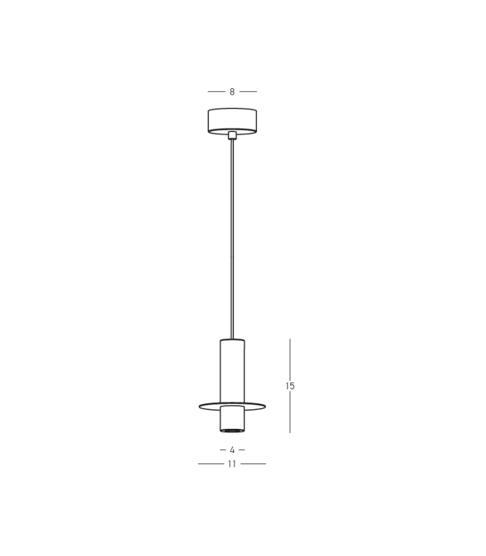 Zambelis Slim Pendant Ceiling Light Black Matt-Natural Concrete LED 3000K-3