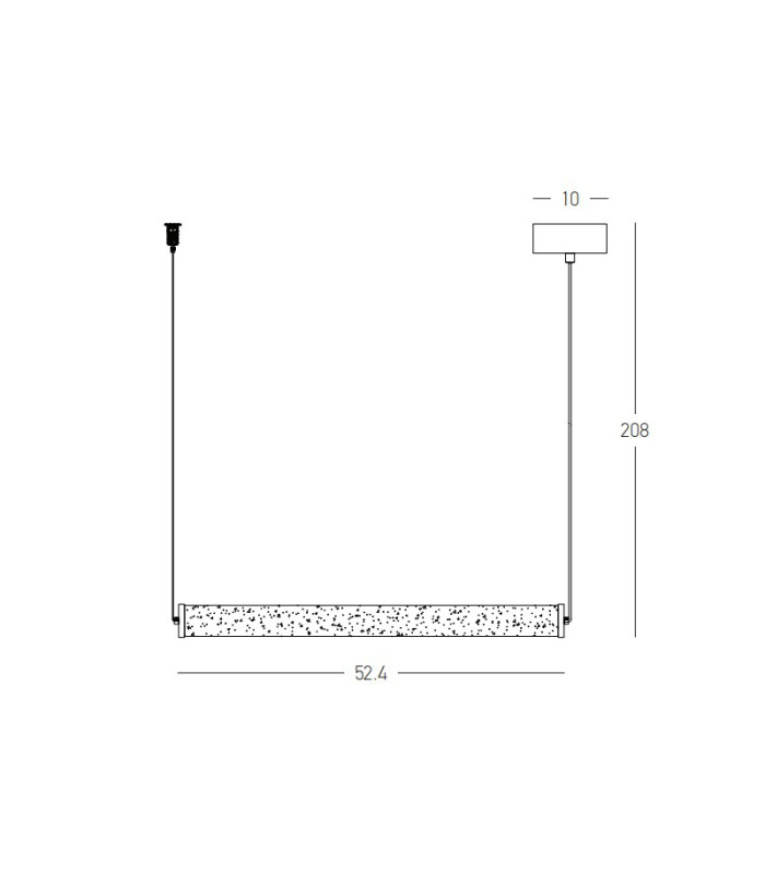 Malia 52.4cm Bar Pendant Ceiling Light Sandy Black-Natural Alabaster LED 3000K-4