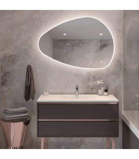 Reflect Oval Illuminated Bathroom Mirror Mirrored LED 3000-4000K IP44 Touch Dimmable-2
