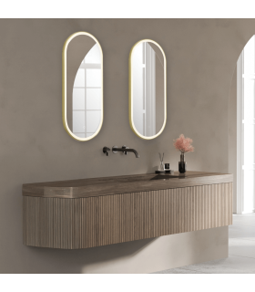 Reflect Oval Illuminated Bathroom Mirror Anodized Gold LED 3000-4000K IP44 Dimmable-2