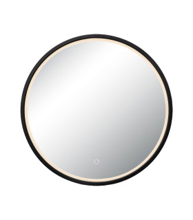 Reflect Round Illuminated Bathroom Mirror Black Matt LED 3000-4000K IP44 Touch Dimmable-1