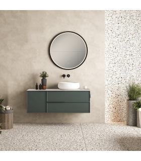 Reflect Round Illuminated Bathroom Mirror Black Matt LED 3000-4000K IP44 Touch Dimmable-2