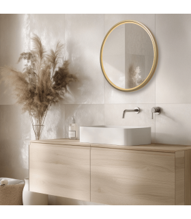 Reflect 60cm Round Illuminated Bathroom Mirror Anodized Gold LED 3000-4000K IP44 Touch Dimmable-2
