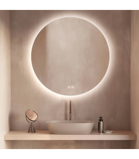 Reflect Round Illuminated Bathroom Mirror Mirrored LED 3000-4000K IP44 Touch Dimmable-2