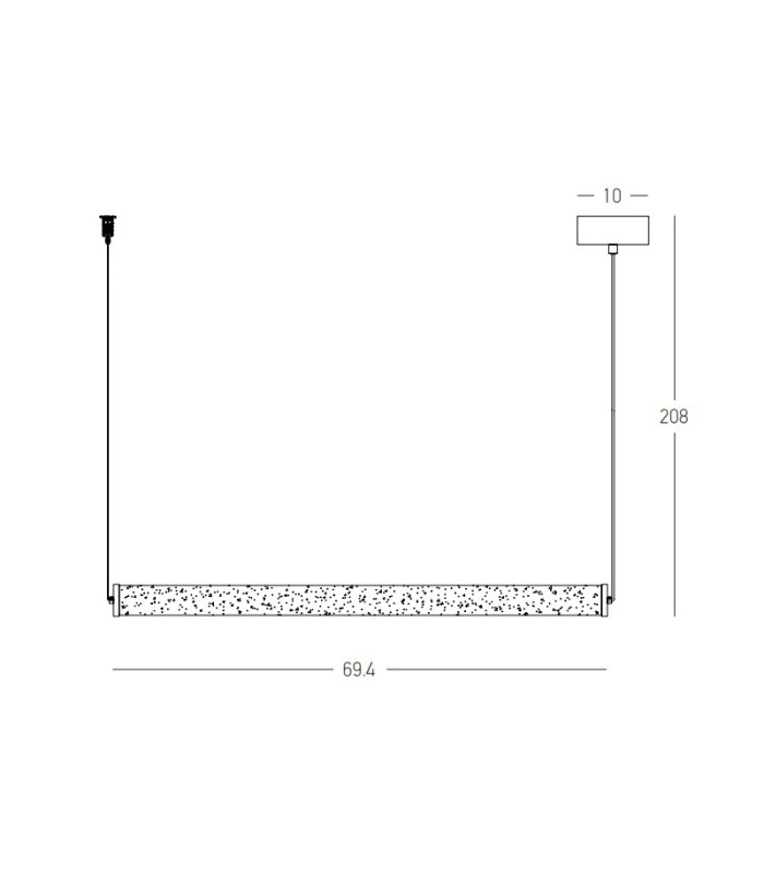 Malia 69.4cm Bar Pendant Ceiling Light Sandy Black-Natural Alabaster LED 3000K-5