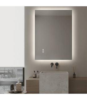 Reflect Rectangle Illuminated Bathroom Mirror Mirrored LED 3000-4000K IP44 Touch Dimmable-2