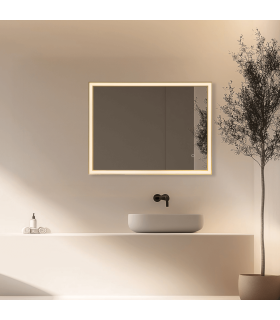 Reflect 80cm Illuminated Bathroom Mirror Anodized Gold LED 3000-4000K IP44 Touch Dimmable-2